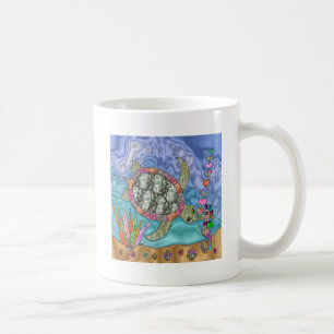 Psychedelic Sea Turtle Seepferd Art Tasse