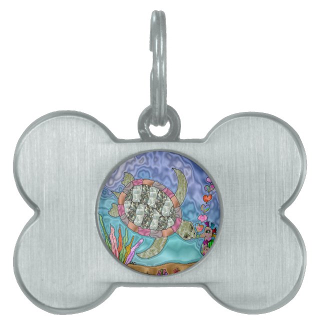 Psychedelic Sea Turtle Seepferd Art Tiermarke (Vorderseite)