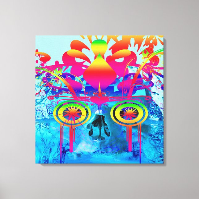 Psychedelic Skull Leinwanddruck (Vorderseite)