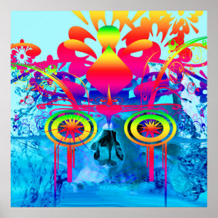 Psychedelic Skull Poster