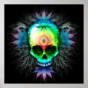 Psychedelic Skull Posters Poster