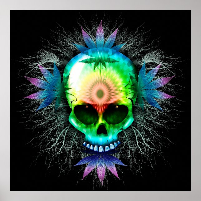 Psychedelic Skull Posters Poster (Vorne)