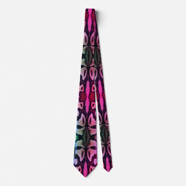 Psychedelic Snake Skin Print Novelty Neck Tie Krawatte (Vorderseite)