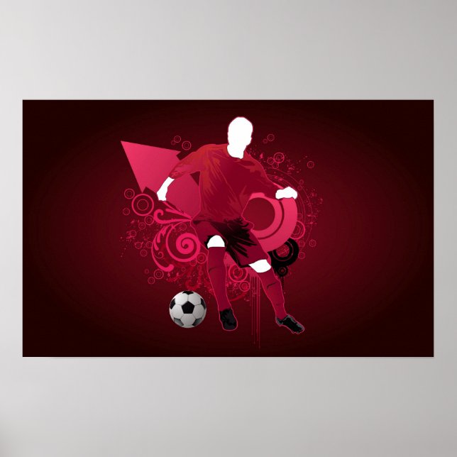 Psychedelic Soccer Player Poster (Vorne)