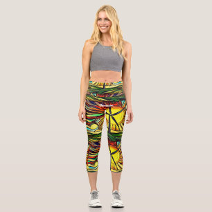 Psychedelic Solar und Wind Power Capri Leggings