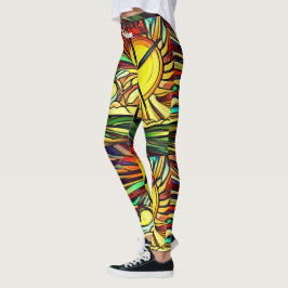 Psychedelic Solar und Wind Power Leggings