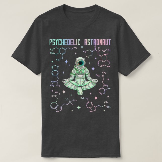 Psychedelic Space Astronaut Psychonaut T-Shirt (Design vorne)