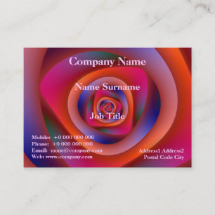 Psychedelic Spiral Labyrinth Chubby Business Card Visitenkarte