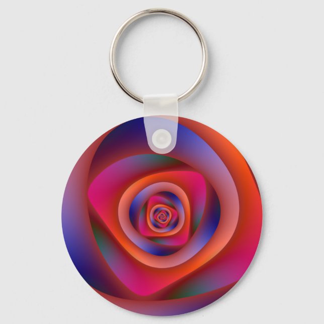 Psychedelic Spiral Labyrinth Key Chain Schlüsselanhänger (Vorderseite)