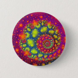Psychedelic Spiral Neon Decorative Abstrakt Art Button