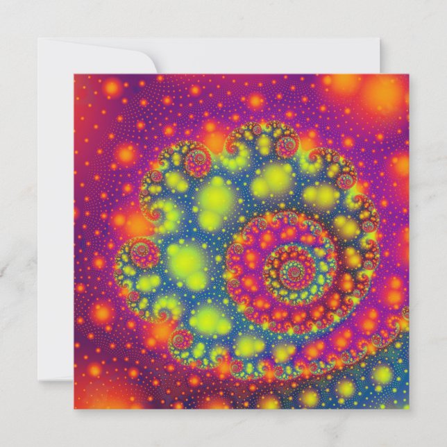 Psychedelic Spiral Neon Decorative Abstrakt Art Einladung (Vorderseite)