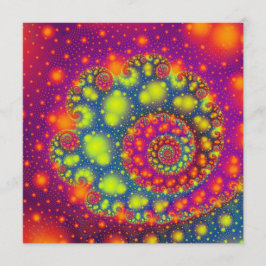 Psychedelic Spiral Neon Decorative Abstrakt Art Einladung
