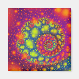 Psychedelic Spiral Neon Decorative Abstrakt Art Magnet