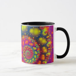 Psychedelic Spiral Neon Decorative Abstrakt Art Tasse