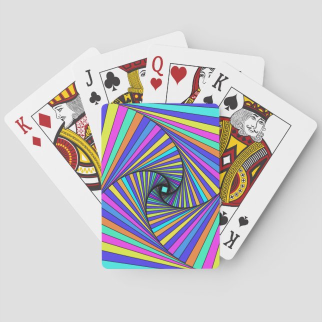 Psychedelic Spiral Rainbow Playing Cards – Vibrant Spielkarten (Rückseite)