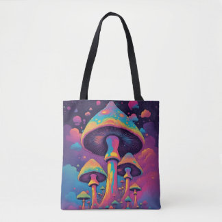Psychedelic Spirit Shroom Garden Tote Bag