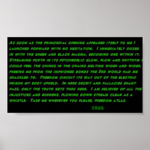 Psychedelic Stream Gedicht Print Poster