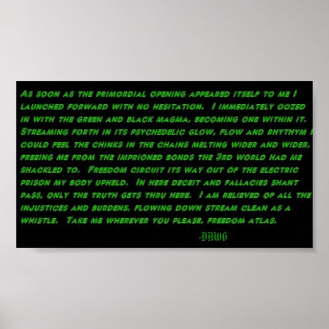 Psychedelic Stream Gedicht Print Poster (Vorne)