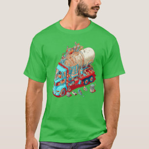 Psychedelic Style Cement Mixer Truck T-Shirt
