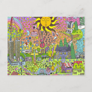 PSYCHEDELIC SUNSET POSTKARTE