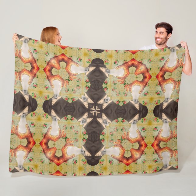 Psychedelic Tesla Liquid Mandala Quilt Pattern Fleecedecke (Beispiel)