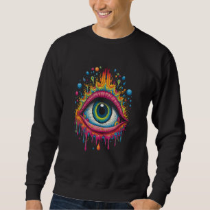 Psychedelic Third Eye Trippy Colorful Hippie Psych Sweatshirt
