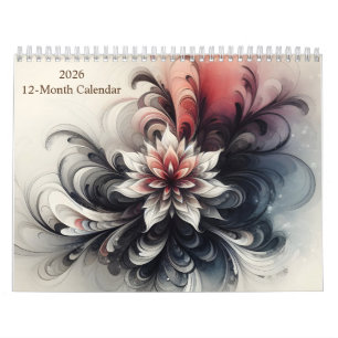 Psychedelic Vibrant Watercolor Abstrakt Art 2026 Kalender