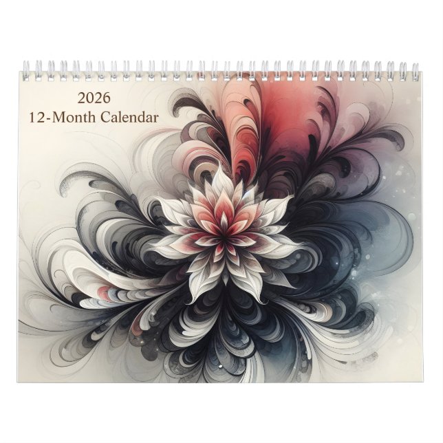Psychedelic Vibrant Watercolor Abstrakt Art 2026 Kalender (Titelbild)