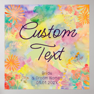 Psychedelic Watercolor-Wildblume Poster