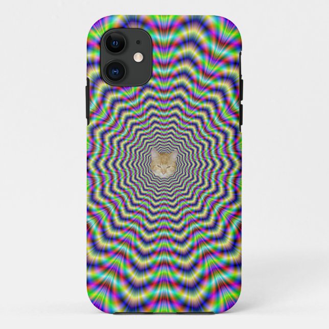 Psychedelic Web Star + oder - Cat Case-Mate iPhone Hülle (Rückseite)