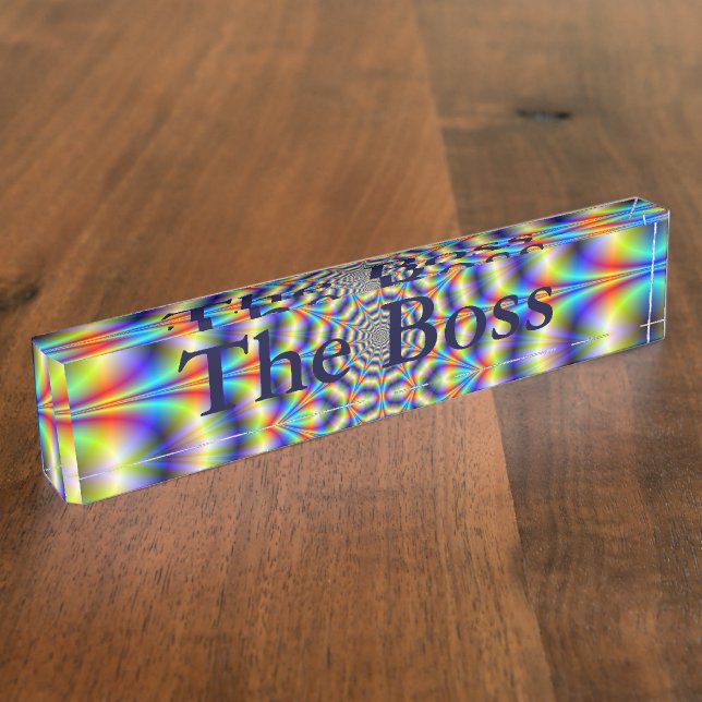 Psychedelic Wheel Desk Namplate Namensplakette (Seite)
