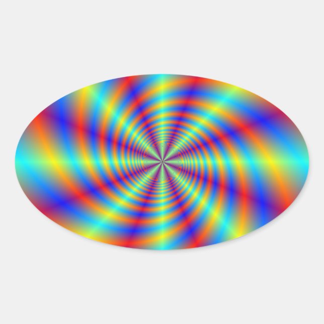 Psychedelic Whirl Oval Sticker (Vorderseite)