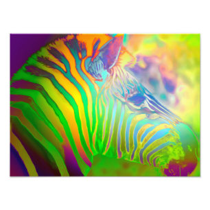 Psychedelic Wild Life Zebra Fotodruck