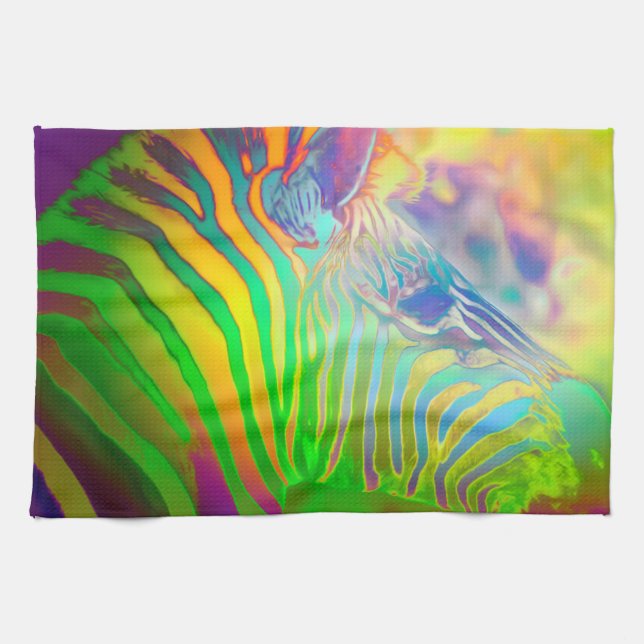 Psychedelic Wild Life Zebra Geschirrtuch (Horizontal)