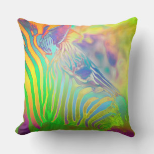 Psychedelic Wild Life Zebra Kissen