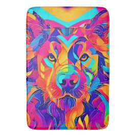 Psychedelic Wolf Majestät Badematte
