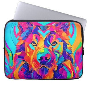 Psychedelic Wolf Majestät Laptopschutzhülle