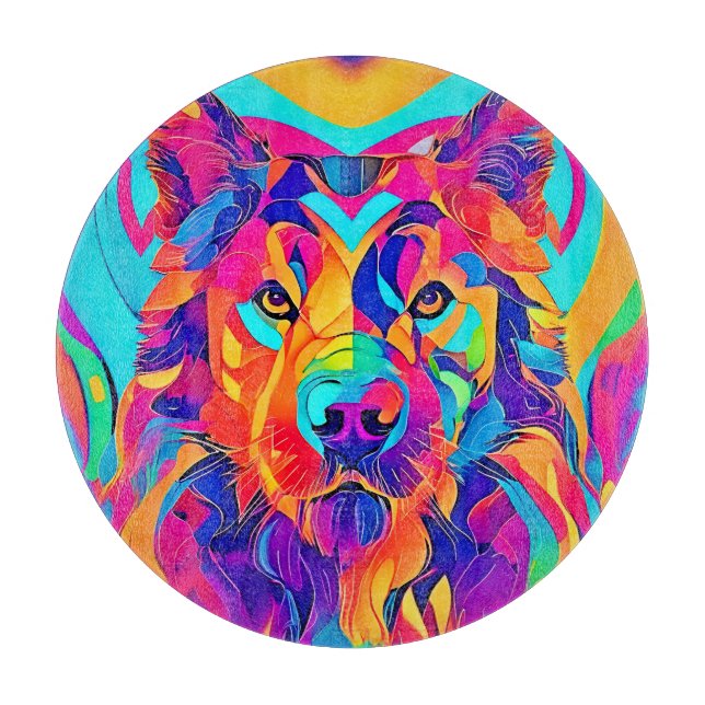 Psychedelic Wolf Majestät Schneidebrett (Vorderseite)