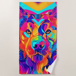 Psychedelic Wolf Majestät Strandtuch