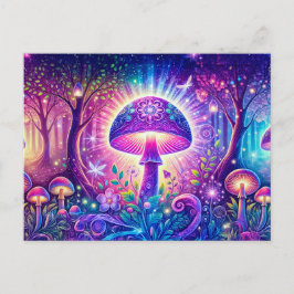 Psychedelic Wonderland Mystical Mushroom Fantasy Postkarte