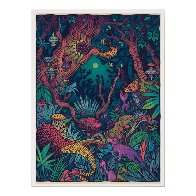 Psychedelic woodland poster (Vorderseite)