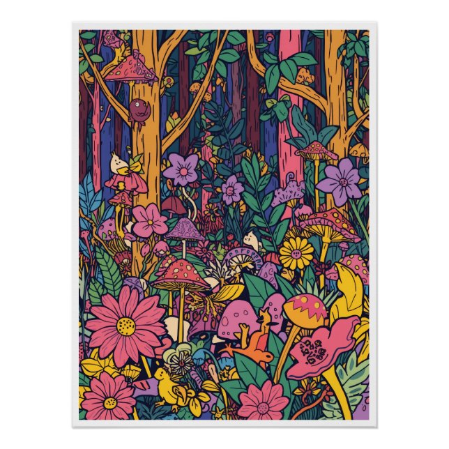 Psychedelic woodland poster (Vorderseite)