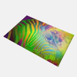 Psychedelic Zebra + Ihre Ideen Fußmatte