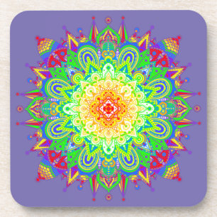 Psychedelic Zen Mandala Abstrakt Art Getränkeuntersetzer