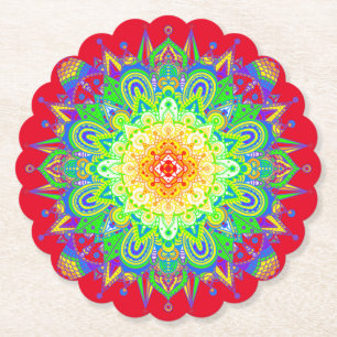 Psychedelic Zen Mandala Abstrakt Art Untersetzer