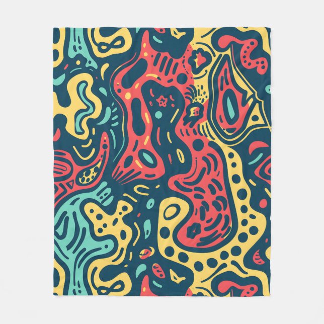 Psychedelisch Abstrakt Fleecedecke (Vorderseite)