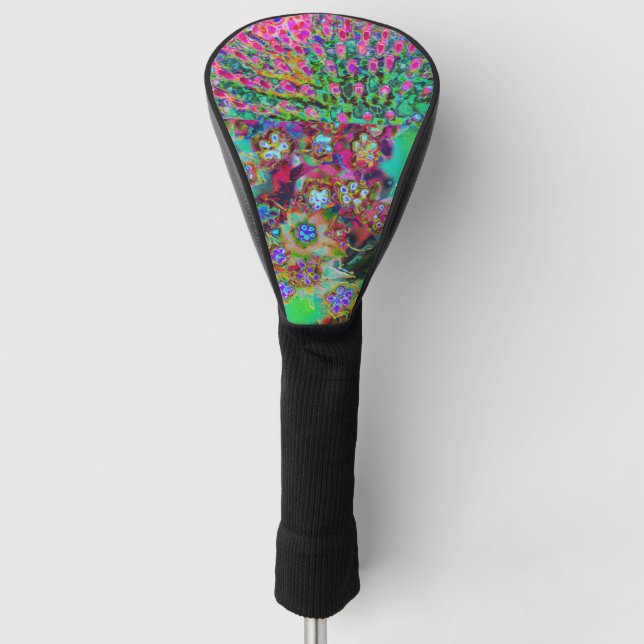 Psychedelisch Abstrakt Groovy Lila Sedum Golf Headcover (Vorderseite)