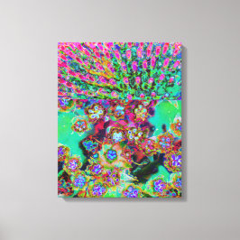 Psychedelisch Abstrakt Groovy Lila Sedum Leinwanddruck