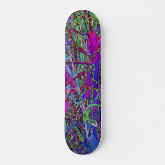 Psychedelisch Abstrakte Regenbogenfarben Lily Gard Skateboard (Vorne)