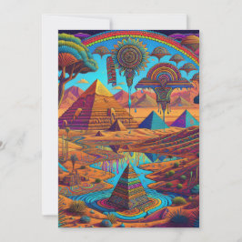 Psychedelisch-ägyptische Landschaft Einladung